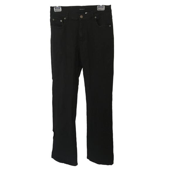 Vintage Jordache Stretch Black Flared Jeans Size 9/10 Long - Picture 1 of 7